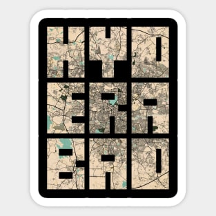 Hyderabad, India City Map Typography - Vintage Sticker